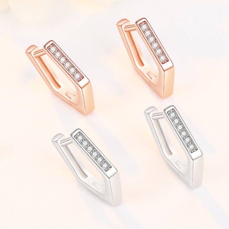 Polygon earrings top cubic zirconia Exquisite simple earrings for women girls jewelry2020