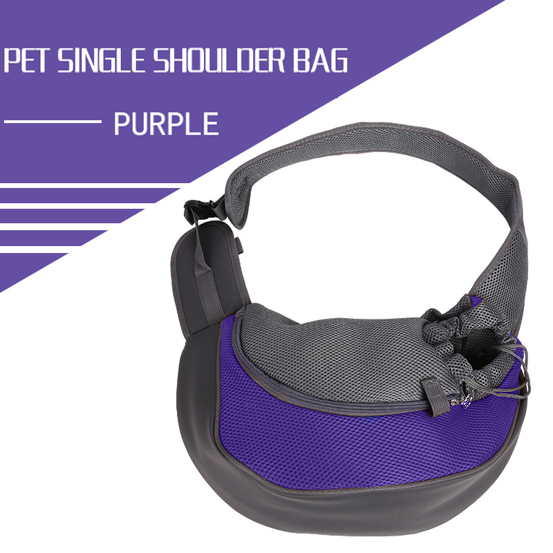 Cat Carrier Bag Outdoor Pet Shoulder bag Carrier Backpack Breathable Portable Travel Foldable Bag For Small Dogs Cats Pet Supply: Purple / L