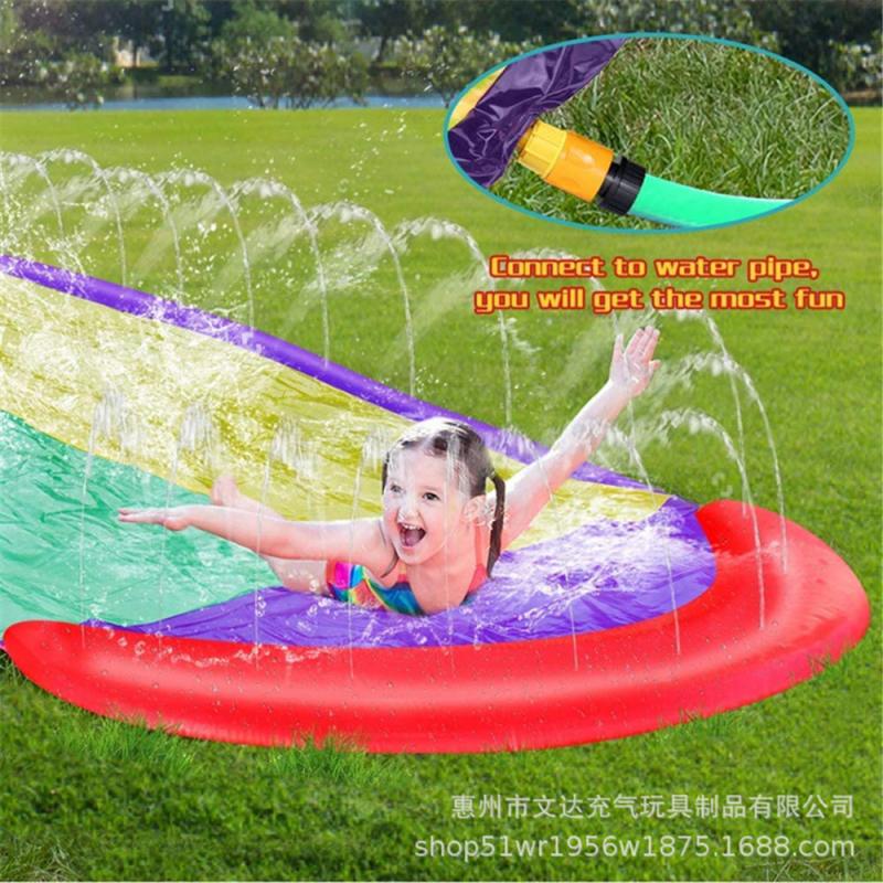 Opblaasbare Glijbaan Zomer Pvc Zwembad Waterskiën Splash Spelen Speelgoed Kinderen Outdoor Gazon Outdoor Funny Surfplank Speelgoed