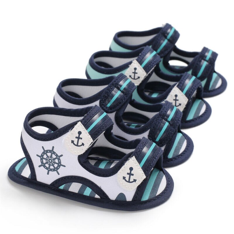 Coole zomerse sandalen voor babyjongens, canvas, zachte zool, peuterschoenen 0-18m