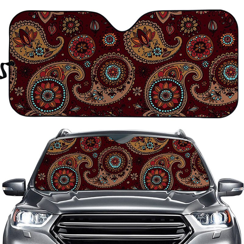 Hoho Art Pasiley Fold-up Sunshade for Windshields Anti UV Heat Protection Foldable Gloss Sunshades Car Sun Shade: BBD0057HC.