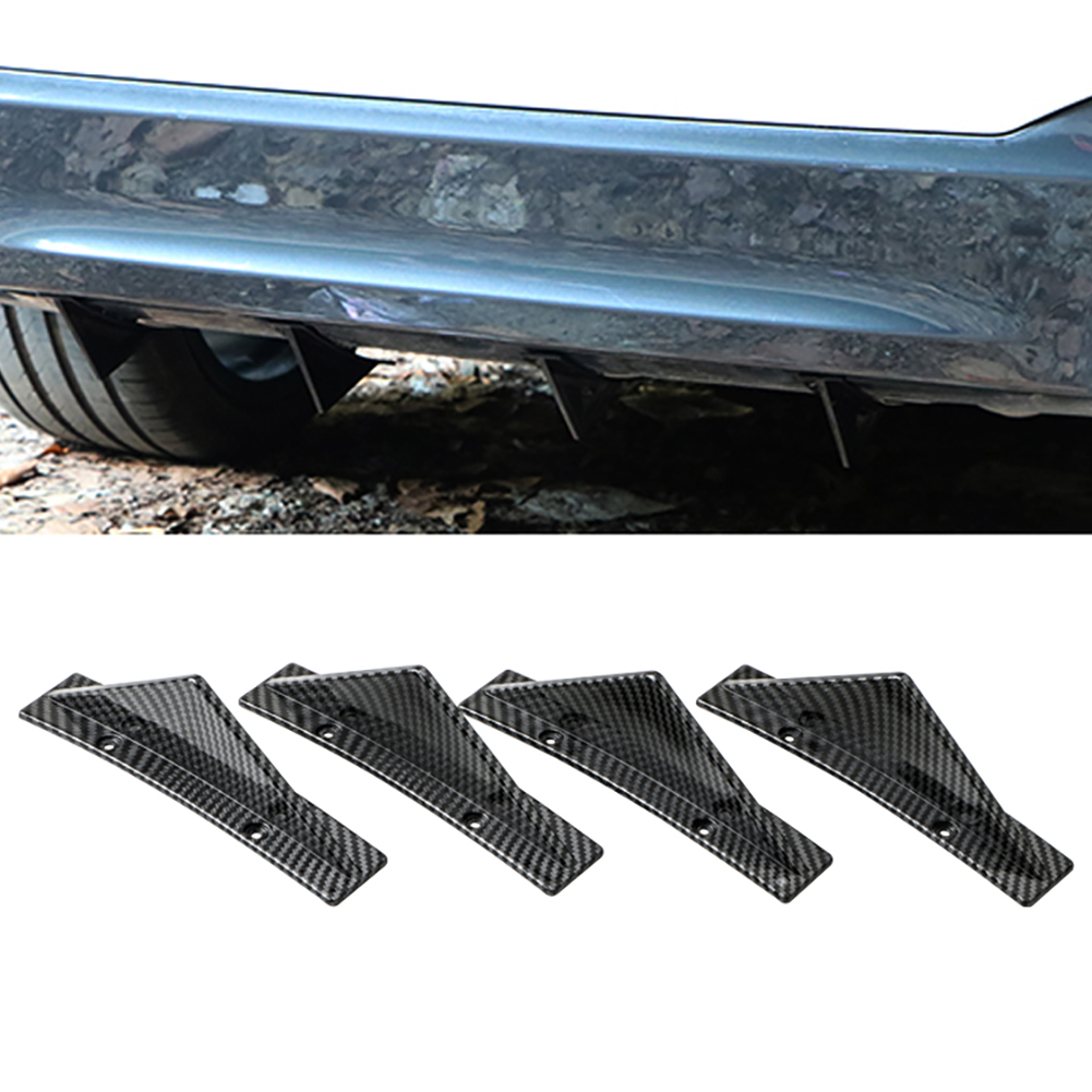 4pcs Universal Carbon Fiber Car Modified Rear Bumper Diffuser Triangle Spoiler For Bmw E46 E90 E60 E39 E36 F10 F30 X5 E53 E70