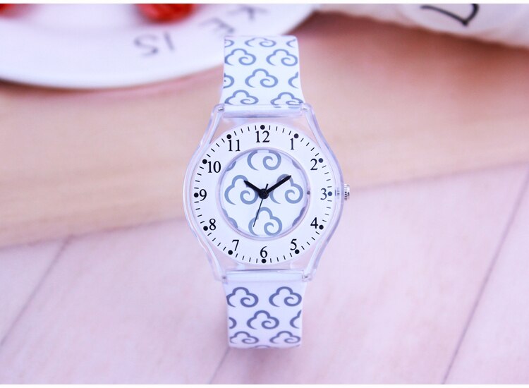 Eenvoudig patroon jongens meisjes sporthorloge waterdicht siliconen studentenhorloge waterbestendig kinderen quartz horloge klok