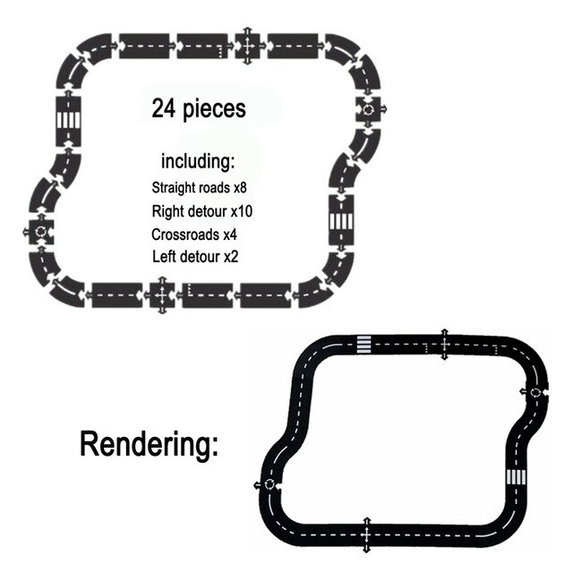 Puzzel Baby Mat DIY City Road Tapijt Voor Game Mat Nordic Baby Speelkleed Tapijt Educatief Speelgoed Auto Spoor Kinderen verjaardag: 24 pieces