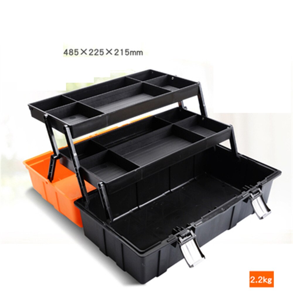 Folding Hardware Toolbox Storage Box Plastic Thickened Portable Industrial Grade Household Toolbox