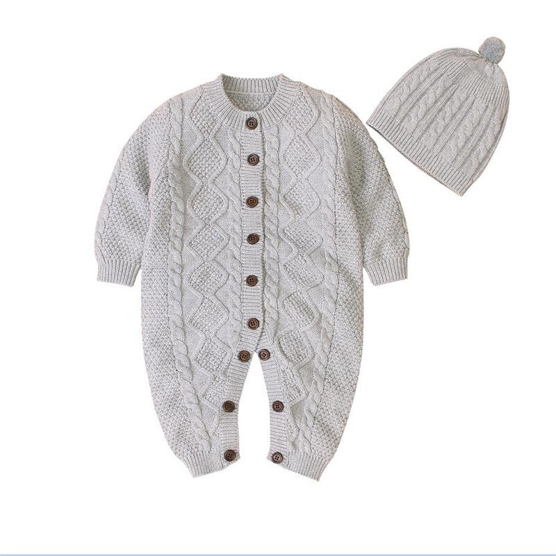 0-18M Winter Warm Thick Sweater For Baby Girl Boy Newborn Kid Clothes Long Sleeve Knitted Romper Long Sleeve Knitwear Outfit: B / 6M