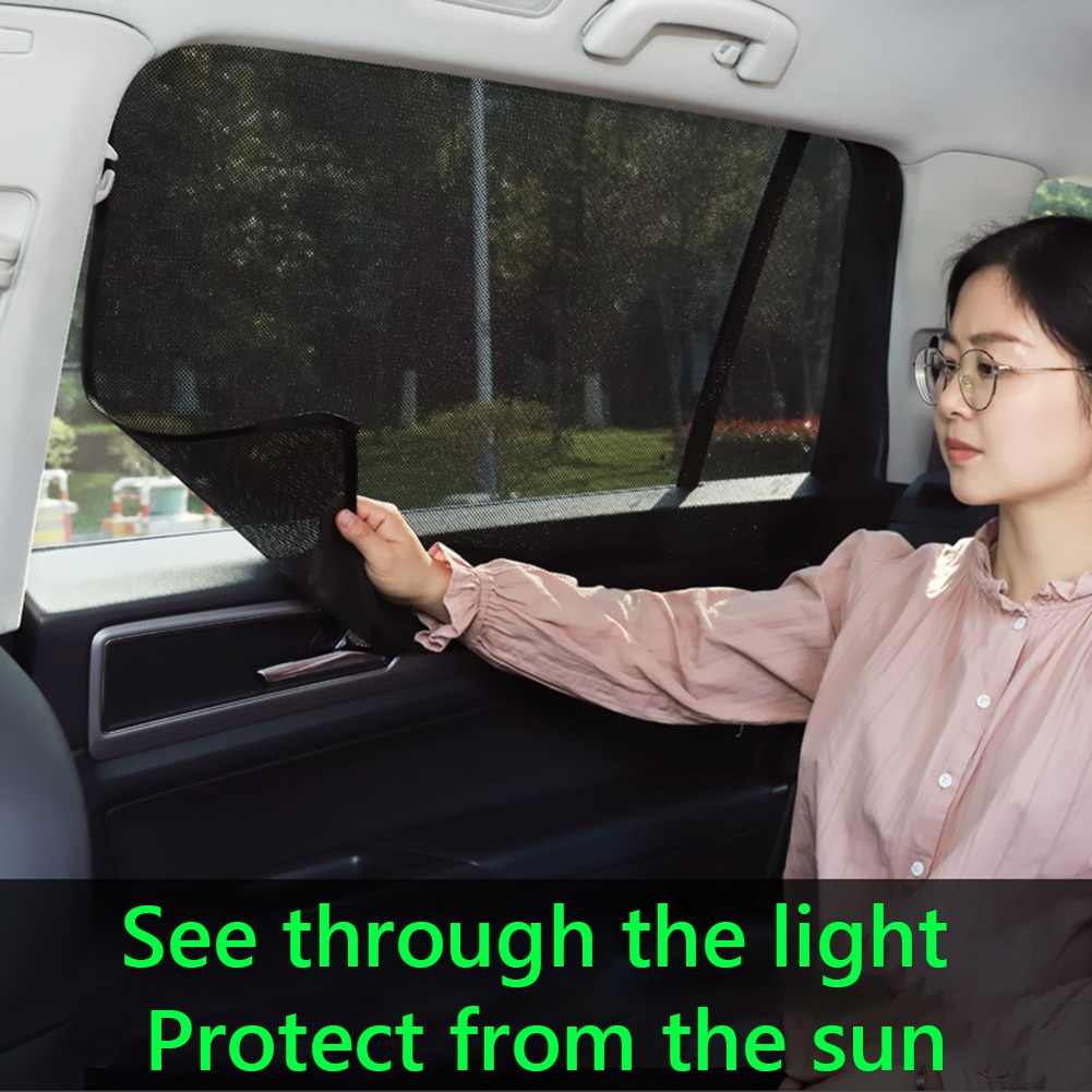 Magnetisk mesh bilvindue solskærmsdæksel sommer uv-beskyttelse bil sidevindue gardin solskærmsdæksel