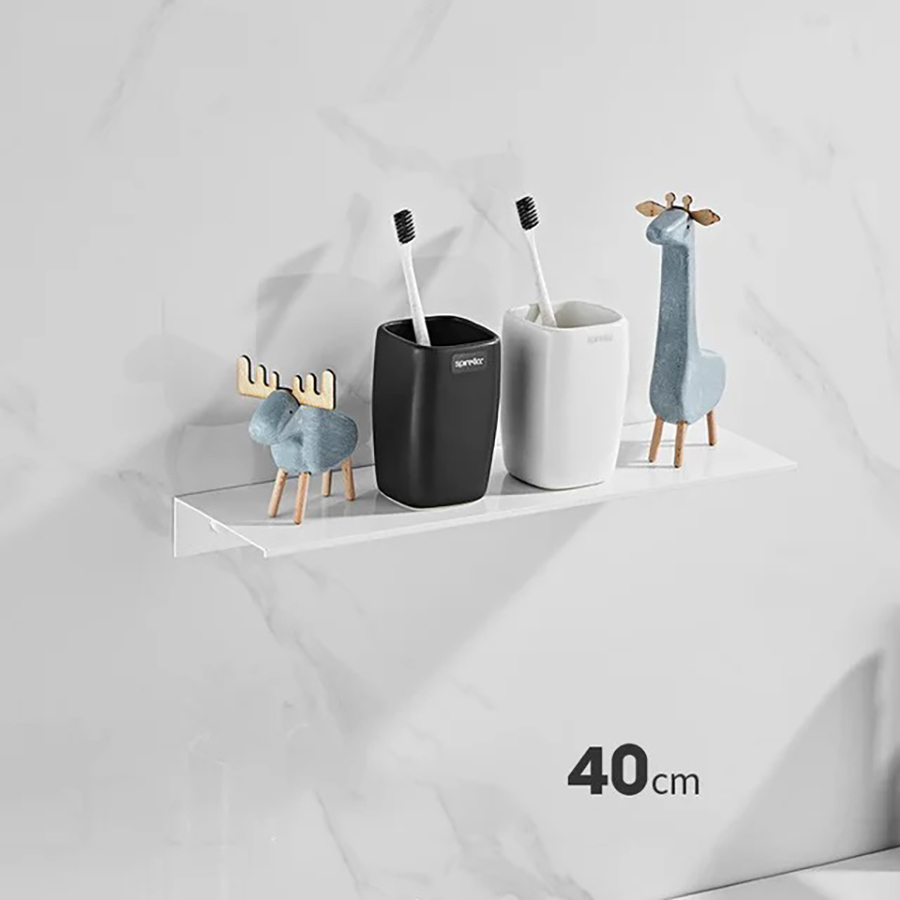 Mensola da bagno in metallo dorato spazzolato, portaoggetti da parete, lavabo, grande mensola da parete per riporre, lunghezza 30/40/50 cm: Blu