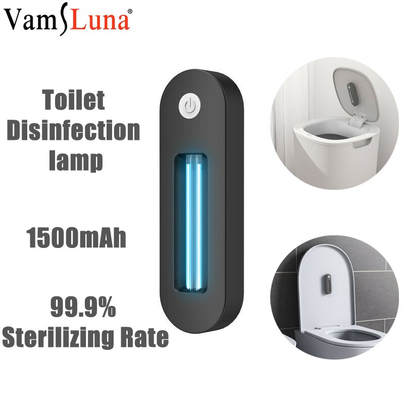 Genopladelig uv sterilisator lampe desinfektionsstav uv telefon desinficeringsmiddel desinfektionslys til toilet skraldespand for at dræbe bakterier virus