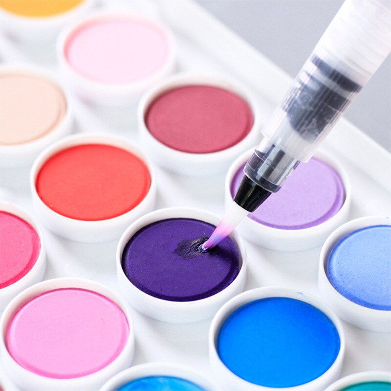 Navulbare Kwast Water Borstel Inkt Pen Water Kleur Zachte Hoofd Kalligrafie Tekening Schilderen Illustratie Pen Markeerstift