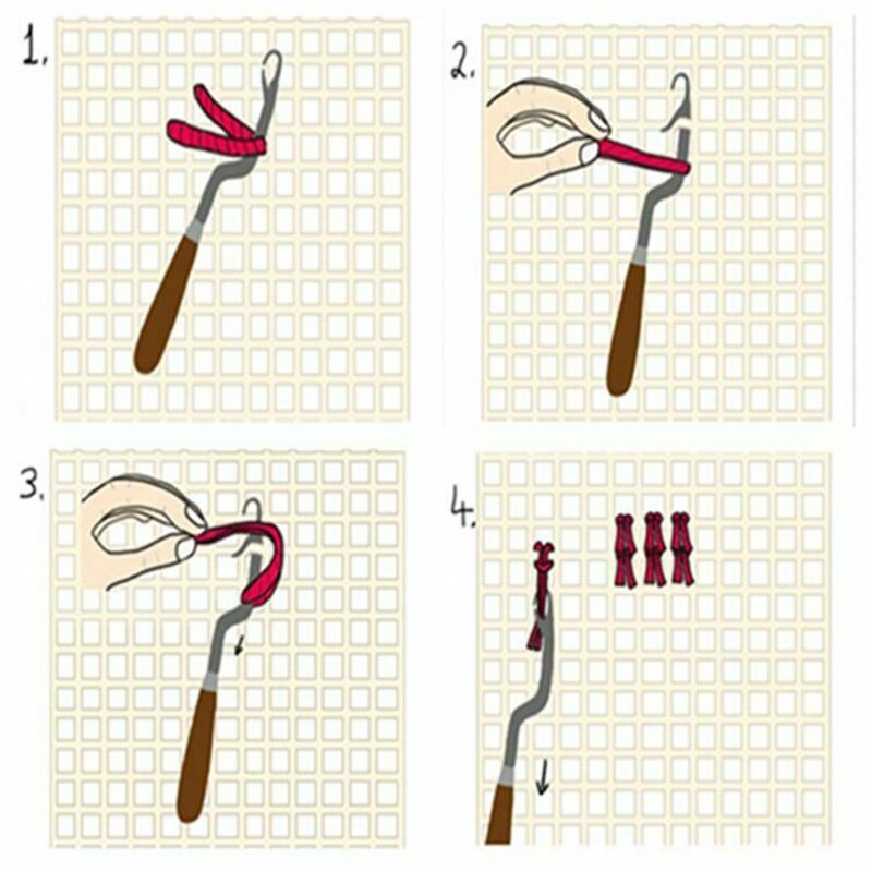1 sæt tæppe låse tilslutning kit gør materiale værktøjer diy hooking strikning blank lærred mesh latch hook diy kit værktøj