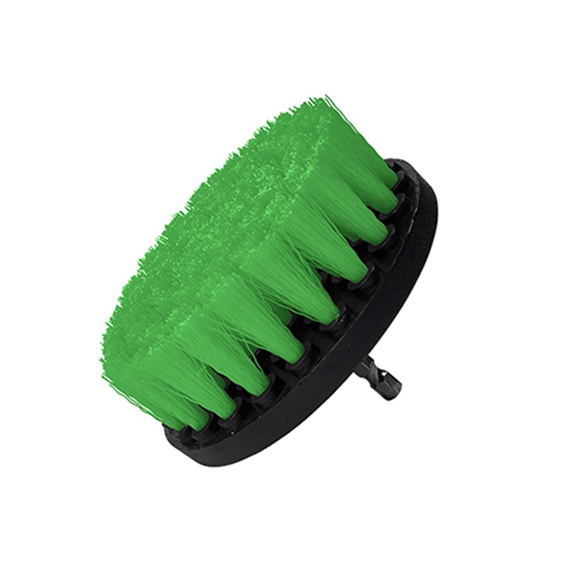 Cepillo de limpieza eléctrico de taladro de 4 pulgadas para muebles de madera de plástico de cuero Limpieza de interiores de automóviles exfoliante de potencia, colores Mutiple: green