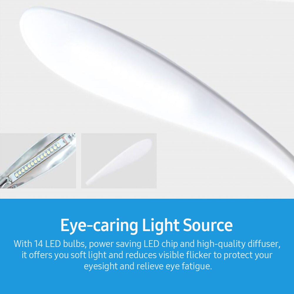 USB Charging Port LED Desk Lamp Eye-caring Lamp /TouchControl/3 Brightness Levels/No Flicker/360° Adjustable LED Desk Lamp