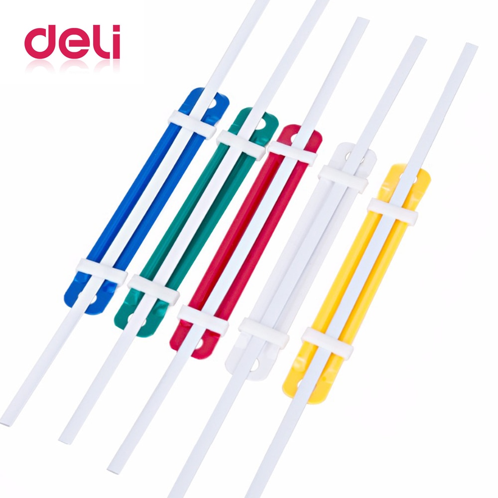 Deli 50pcs/pack Double hole Plastic Binding Clip hole punch colorful plastic clip A4 2 hole punch loose files / Right