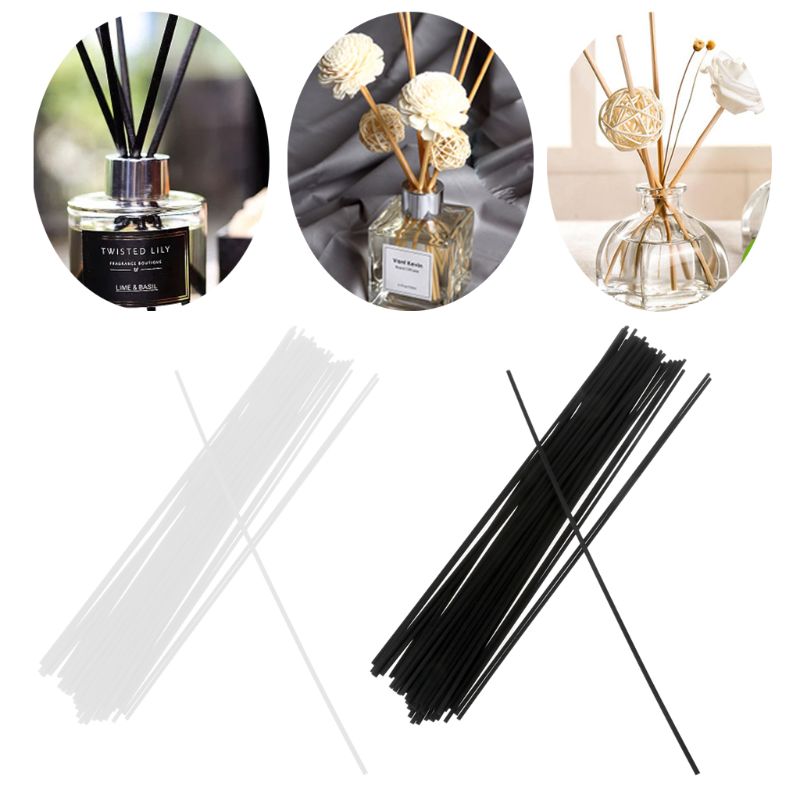 50Pcs 30cmx3mm Fiber Sticks Diffuser Aromatherapy Volatile Rod for Home Fragrance Diffuser