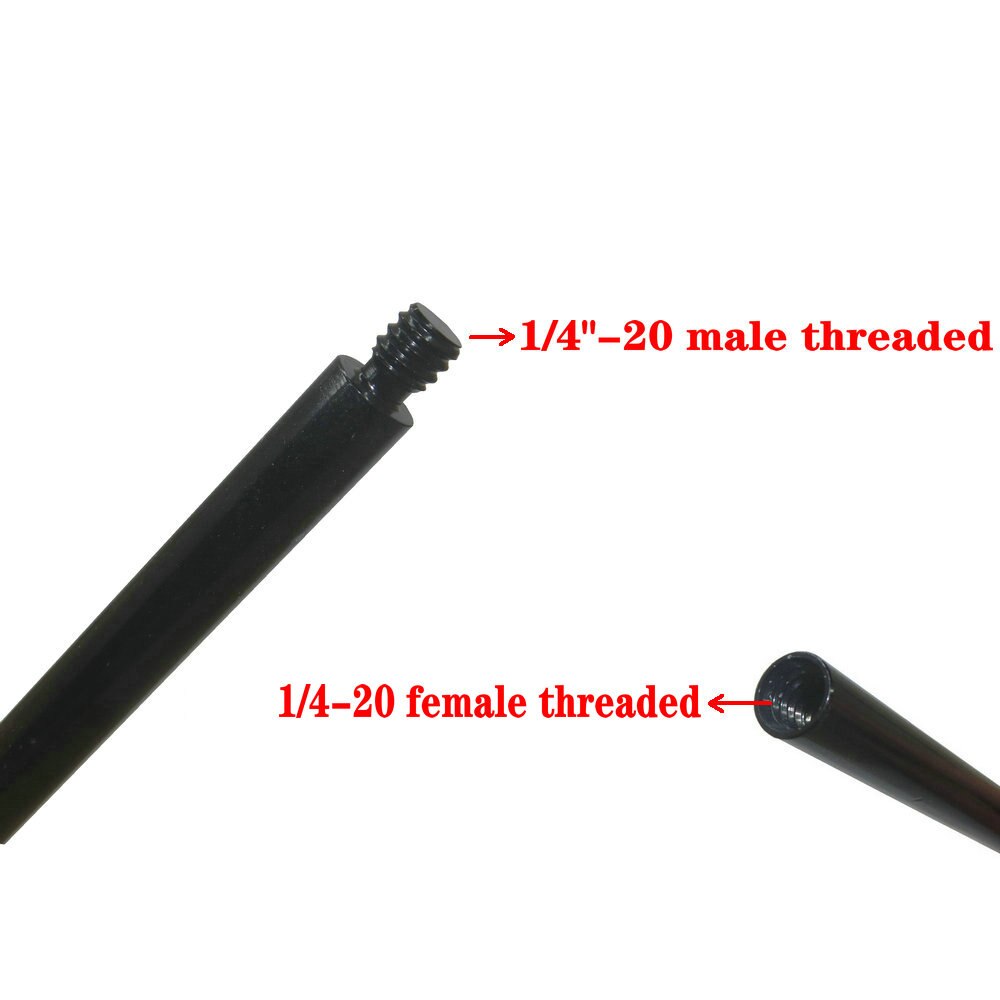 Stativförlängningsförlängningsrör ext 1/4 " -20- trådig metall hd-kameraadapter
