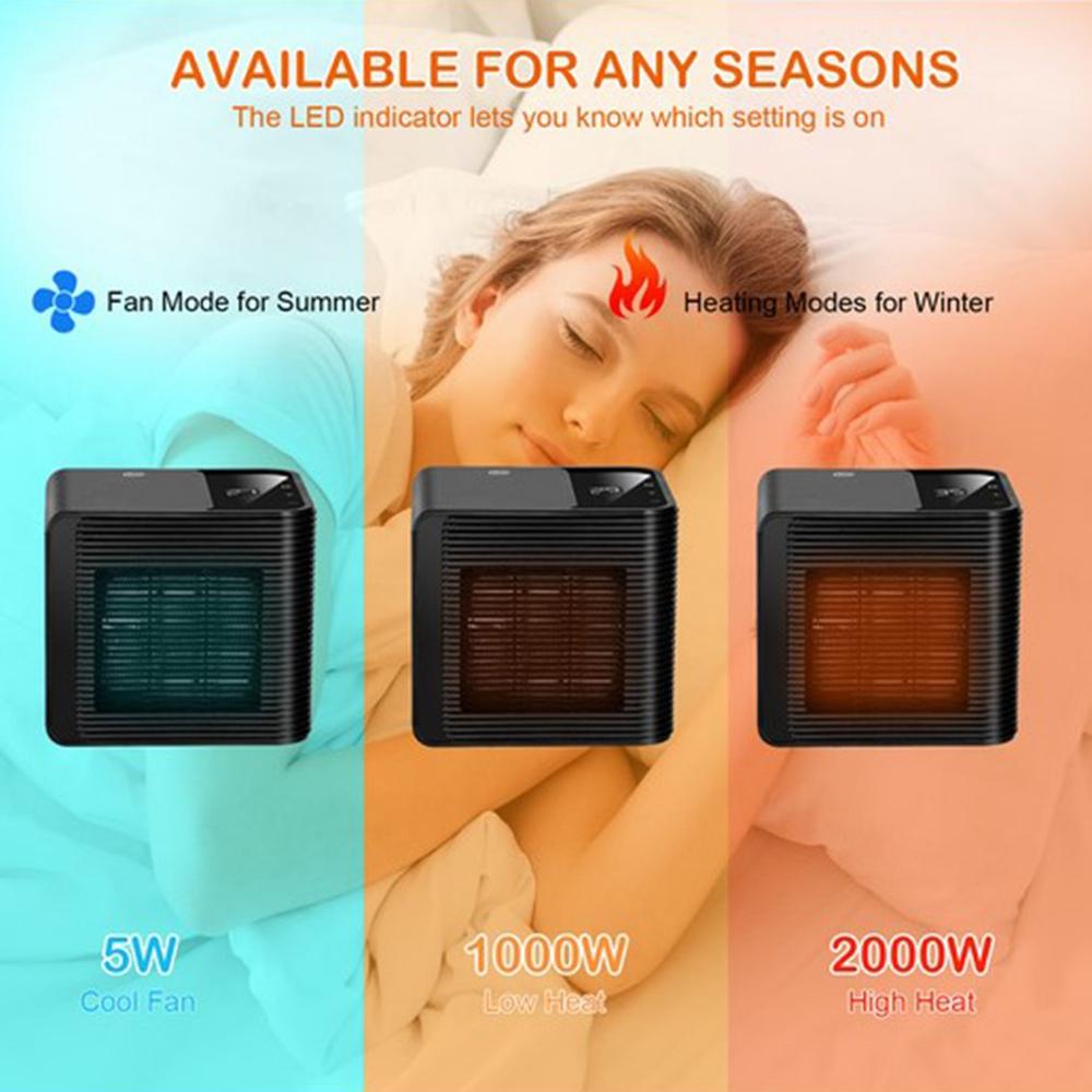 2000W Mini Electric Air Heater Powerful Warm Blower Fast Heater Fan Stove Radiator Office Desktop Powerful Warm Blower