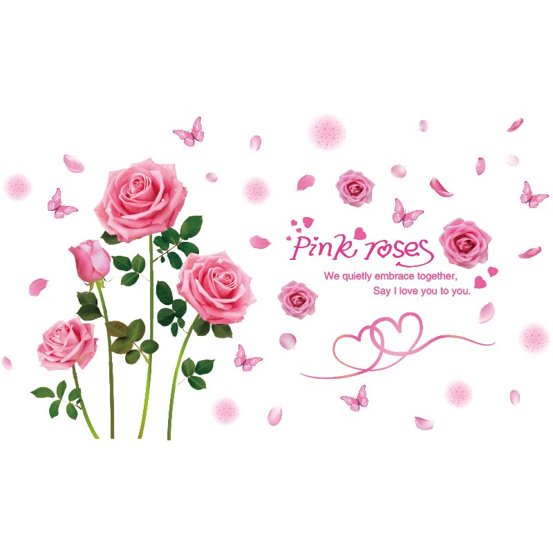 Shijuekongjian-pegatinas de pared para bailarina de Ballet, calcomanías de pared de plantas con flores, para habitación de niños, dormitorio de bebé, Decoración de casa: flower sticker 2