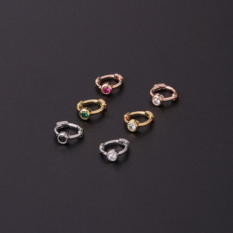 Mini pendiente de Aro para cartílago para mujer, arete de circonita Multicolor, hélice Tragus Daith Conch Rook Snug, joyería para Piercing, novedad de 2022, 1 ud.