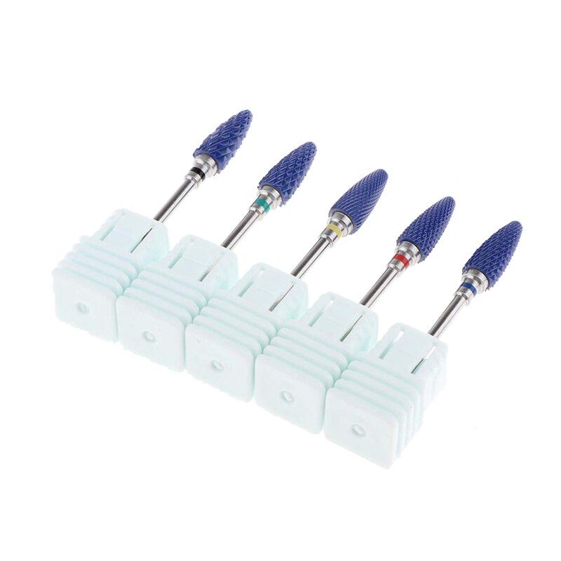 Keramische Nagel Boor Set Voor Natuurlijke En Kunstmatige Nagels, Top Cuticle Schoon Gel Removal Tool Kit, pack Van 5