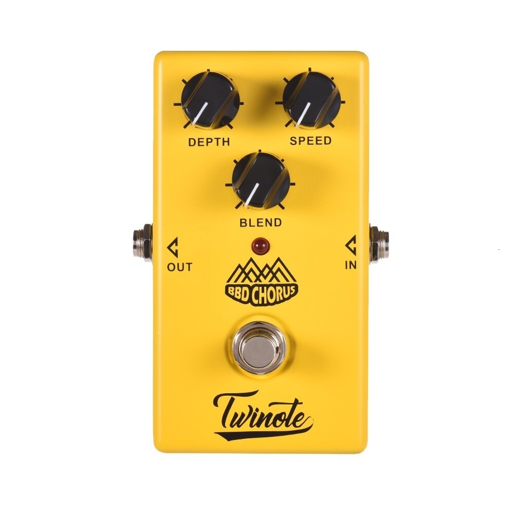 Nux guitar pedal 4 effects chorus ljudskärm /overdrive /high -gain /simulator guitar effect pedal guitar accessories: Gul