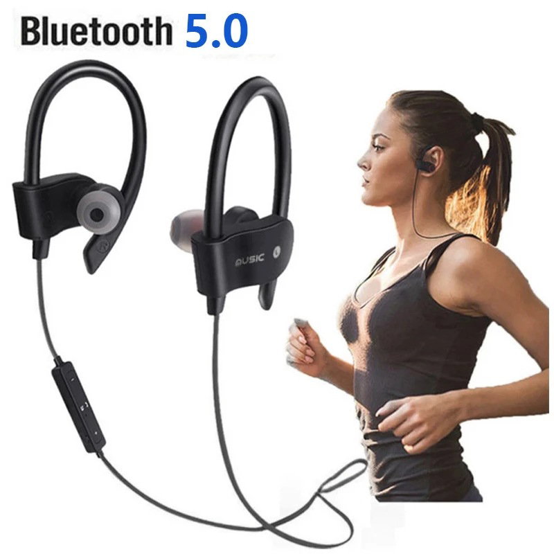 Draadloze hoofdtelefoon Oorlus Oorhaak Oordopjes Draadloze Bluetooth-headset Handsfree nekband met microfoon Bluetooth-oortelefoon