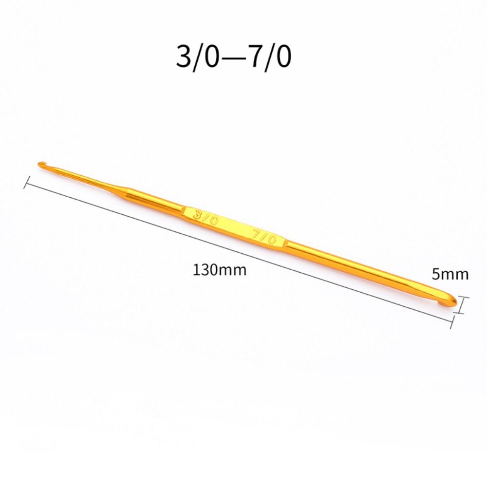 Ganchos de ganchillo de doble extremo, agujas de ganchillo doradas, agujas de tejer para suéter, tejido artesanal, herramienta de ganchillo hecha a mano, 1 piezas: Multicolor