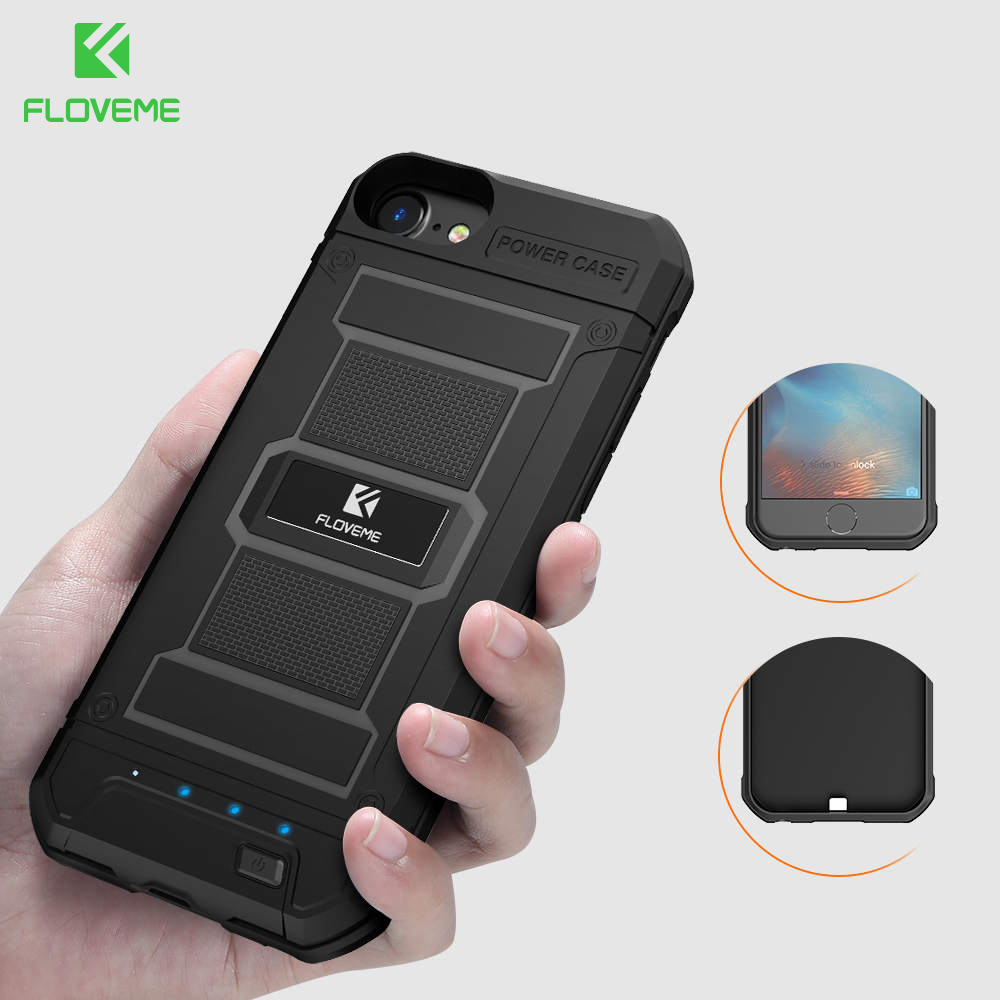 FLOVEME Battery Charger Case For iPhone 6 6s 7 8 Plus Power Bank Case Portable External Backup Charging Case Cover 3000/4200mAh