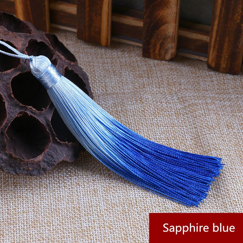 5 stks Geleidelijke Kleine Kwastje DIY Hanger Sieraden Gordijn Kleding Decoratieve Accessoires Auto sleutel Tas Hanger Craft Kwasten: Sapphire blue