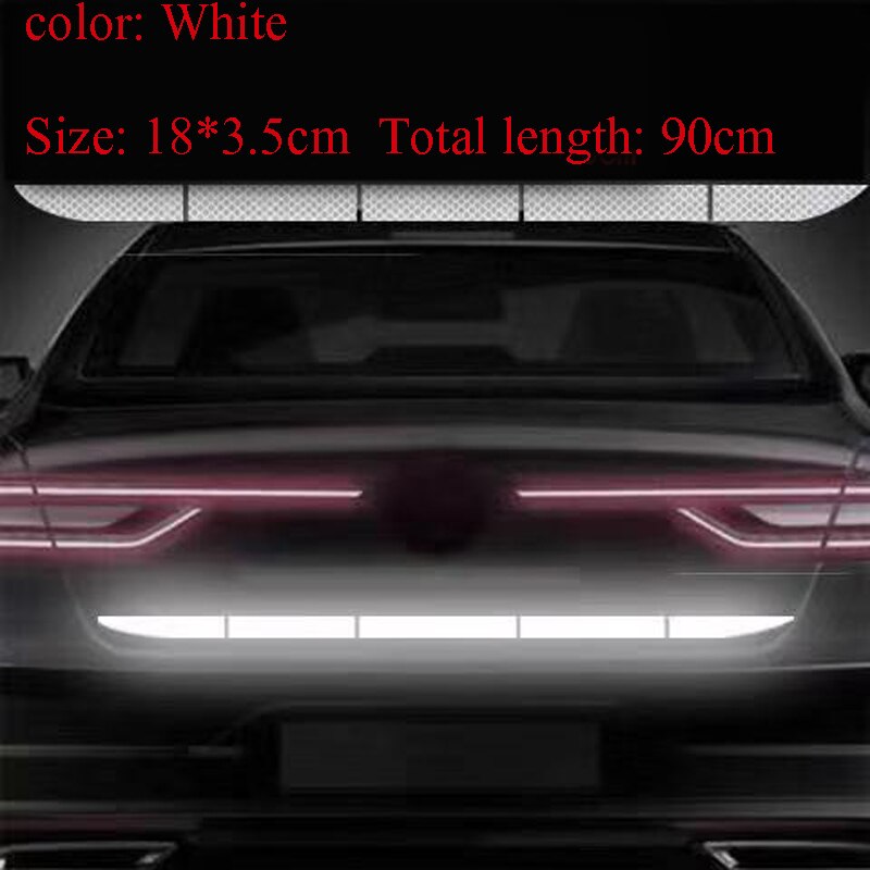 Car Scratch Decorative Stickers Car Trunk Reflective Stickers Luminous Anti-collision Tail Warning Tape Stickers Car Accessories: white