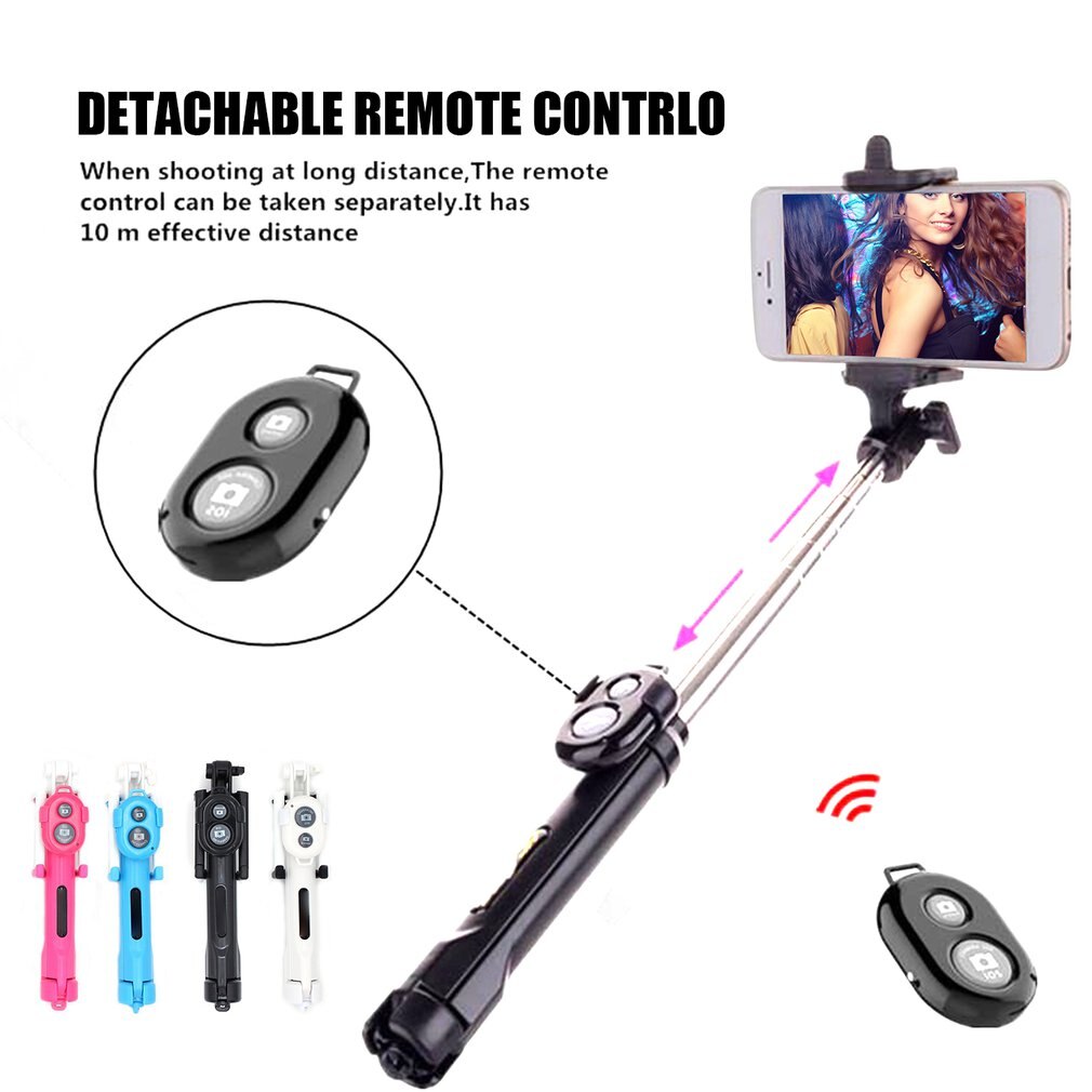 3 in 1 Draadloze Bluetooth Selfie Stick voor iphone/Android/Huawei Opvouwbare Handheld Monopod Shutter Remote Uitschuifbare Mini statief
