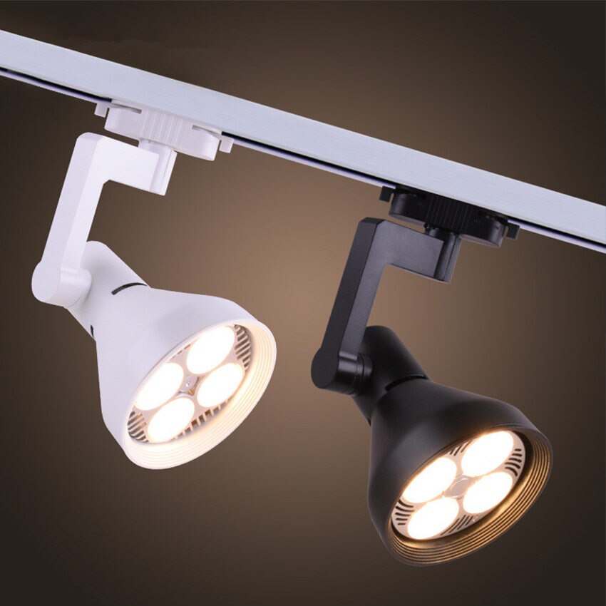 24W Super heldere LED track wit zwart spotlight twee-draad COB rail spot licht lamp COB LED track licht Geen montagebeugel