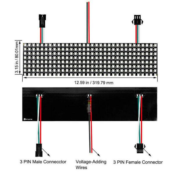 Matrix Led Pixel Module Licht 8*8 16*16 8*32 Pixels WS2812B WS2812 Digitale Flexibele Panel individueel Adresseerbare 5050 Rgb 5V: 32x8 Pixel