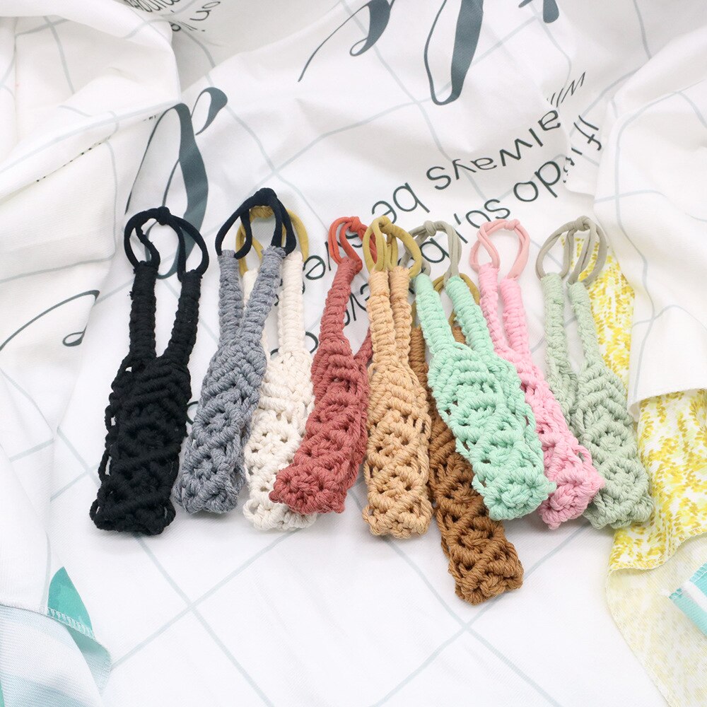 Serre-tête en macramé pour adulte, serre-tête Chic et bohème, accessoires pour cheveux, Turban élastique, couleur unie