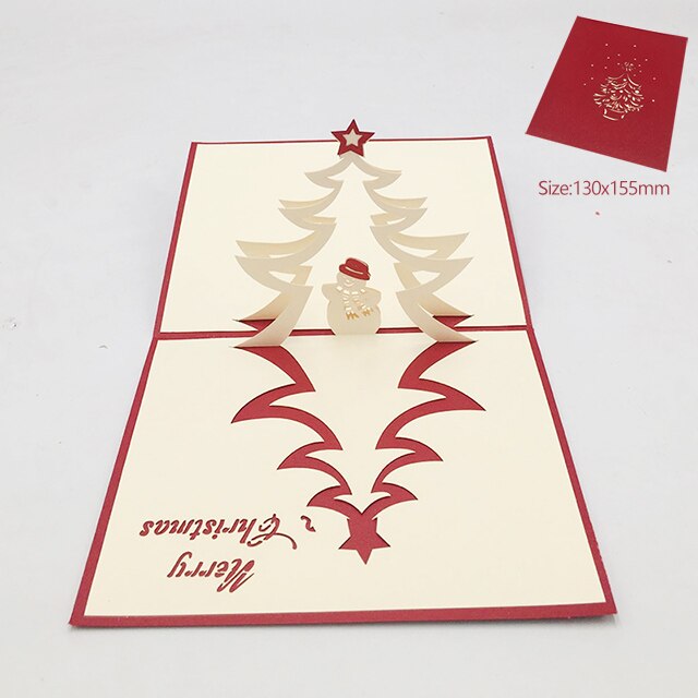Kerst Kaart 3D Pop Up Kaarten Vrolijk Kerstfeest Winter Wenskaarten Sneeuwvlok: 20