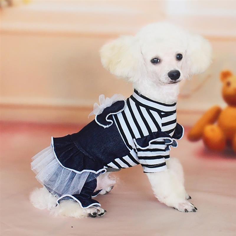 Zomer Pet Dog Leuke Strik Kleding Kostuum Jurk Tutu Denim Jurk XS-XL Hond Trouwjurk