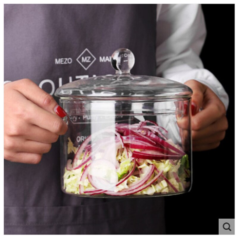 1000ml open fire electric ceramic stove with heat-resistant glass pot, small pot, stew pot, noodle pot, transparent 2101