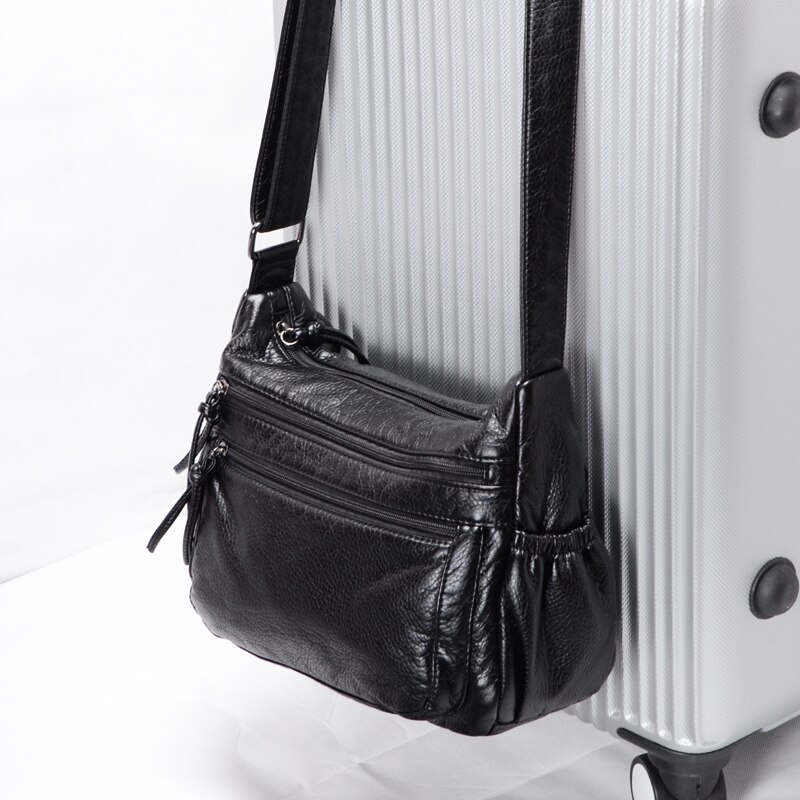 Borse da donna 2010 borsa a tracolla da donna casual borsa a tracolla borsa a tracolla in pelle PU lavata morbida borse da donna di moda Sac