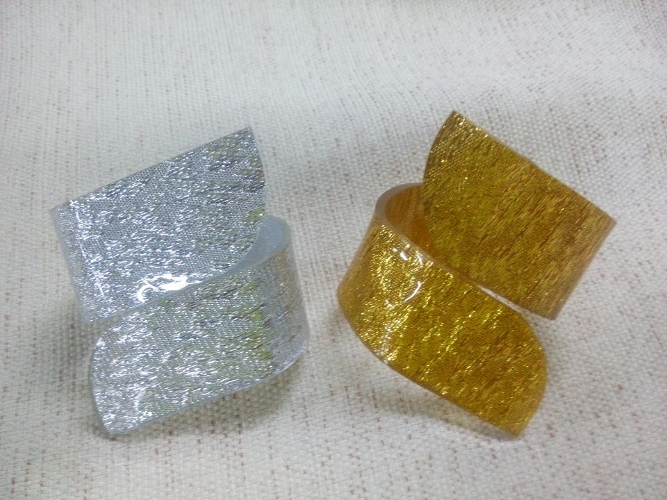 6 Pcs Goud Acryl Servetringen Beauty Speciale Onregelmatige Plastic Servet Houder Voor Wedding Hotel