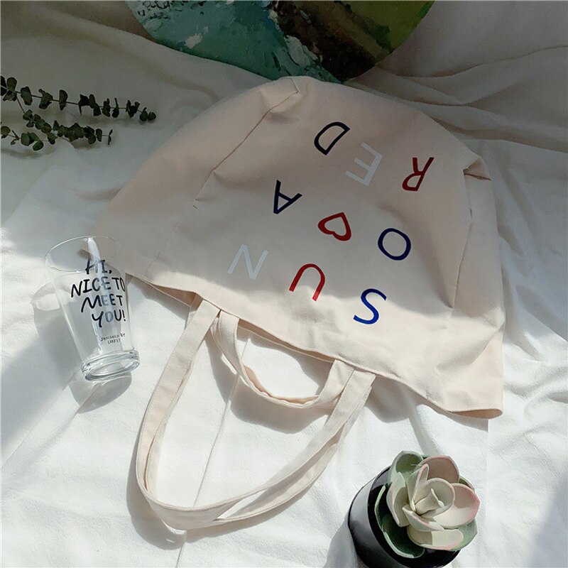 Sac de Shopping en toile réutilisable pour femmes, sac à main d'épicerie en coton réutilisable, grands livres écologiques, sacs à bandoulière pour dames: Default Title