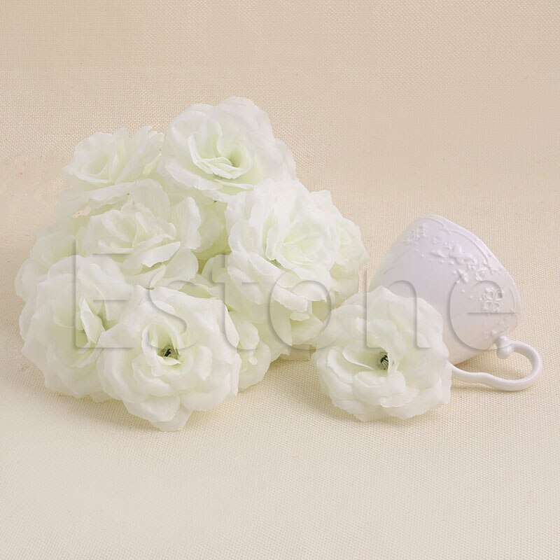 20Pcs Roses Artificial Silk Flower Heads DIY Small Bud Party Wedding Home Decor CORD