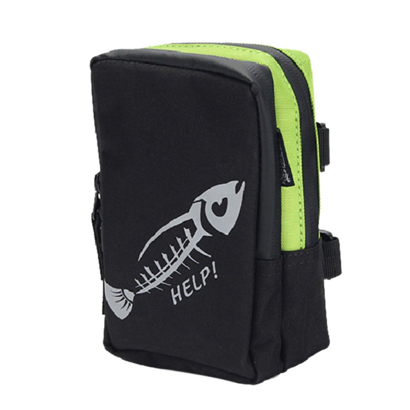 Bolsa de lona para pesca al aire libre, bolsa pequeña, bolsa de carretes de pesca, línea de pesca/bolsa de cintura para rueda, equipo de pesca con 2 cierres: Amarillo