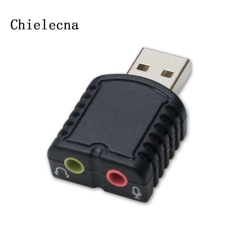 Chielecnal usb external sound card usb 2.0 stereo sound adapter audio interface sound card for desktop/notebook