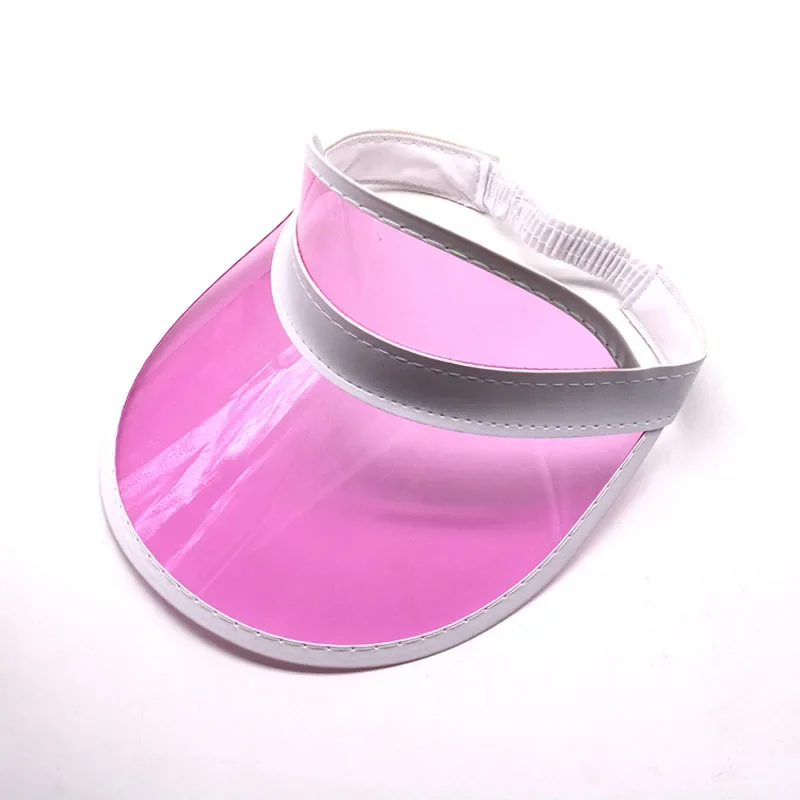 Outdoor Casual Green Color Transparent Anit-uv Plastic Face Sun Shield Hats Sun Visor Hats Golf Cap Rain Hat: Lavender