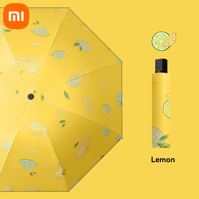 Xiaomi Full Automatic Umbrella Sun Protection Fruit Umbrella Avocado Ins Small Fresh Clear Umbrella Folding Portable: Red