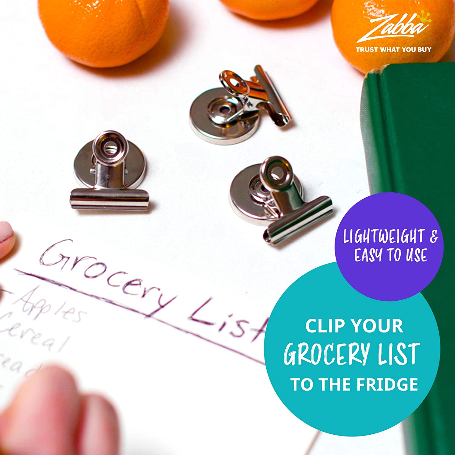 2Pcs Magnet Clips For Office Organizing Decorating Metal Clamp Paper Clips Magnetic Notepad Student School Office Supplies