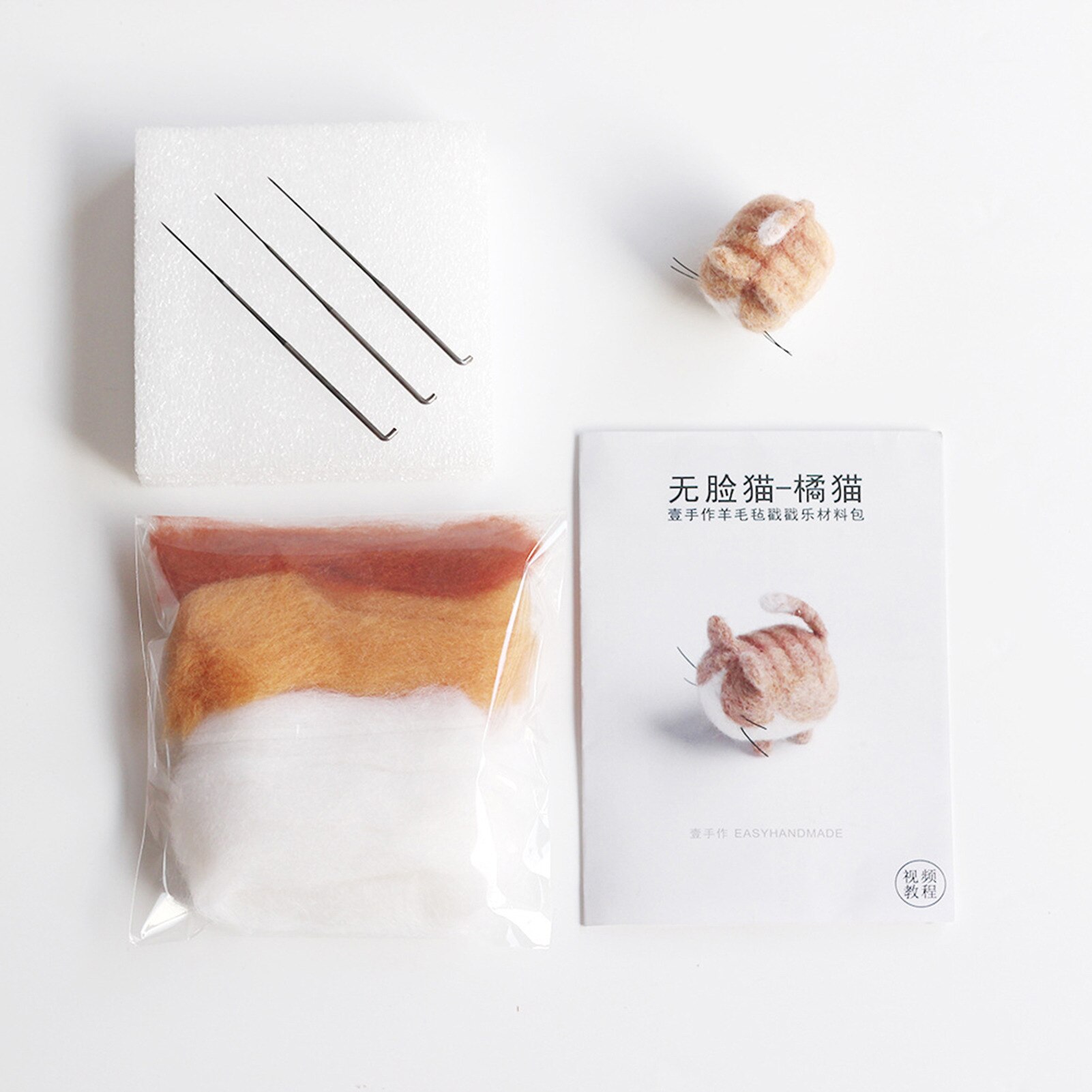 Handmade Cartoon Pet Dog Series Wool Felt Needle Poked Material Package Kitting DIY Husky Samoyed Dogs Wool Felting Animal