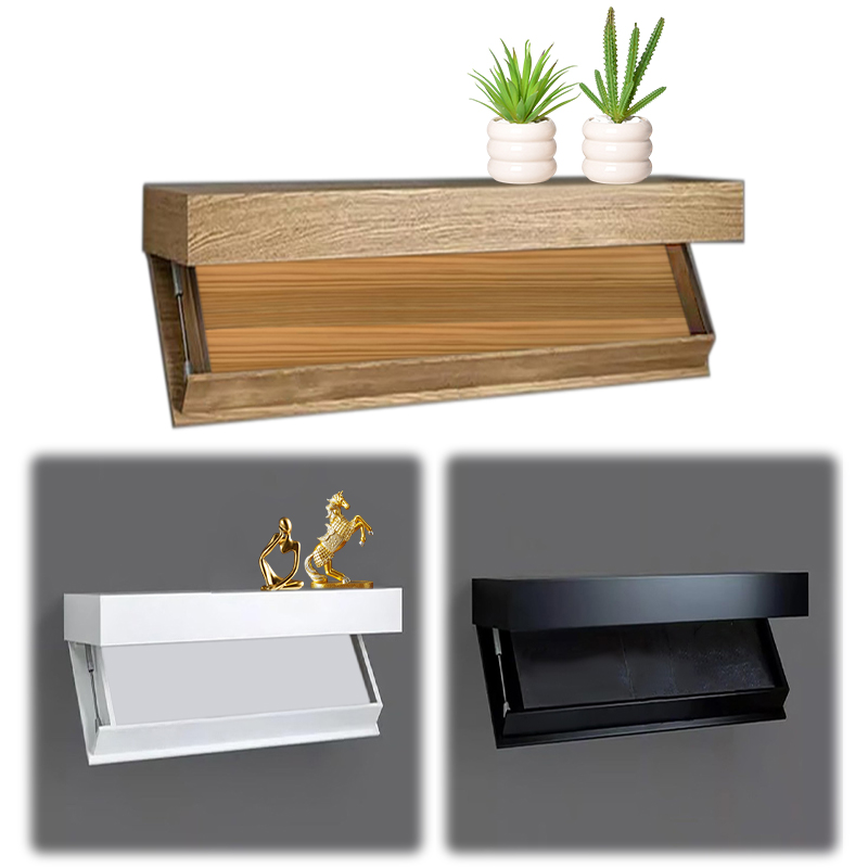 Con compartimento secreto, estante flotante oculto, almacenamiento montado en la pared, muebles ocultos, estante de con solapa mágica