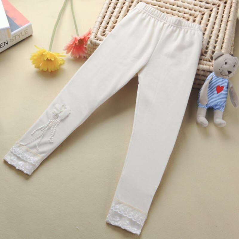 Kids Meisjes Ballet Dans Kant Vlinder Leggings Kinderen Stretch Slim Broek Broek 2-7Y