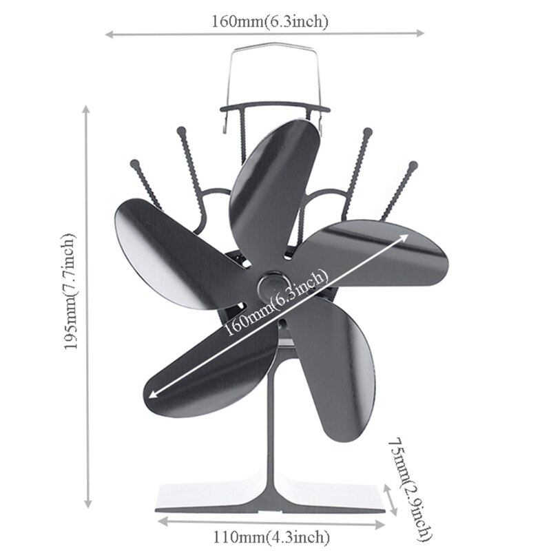 Quiet Heat Powered Stove Eco-friendly on Chimney for Wood Log Burner Fireplace Eco-friendly on Chimney for Wood Log